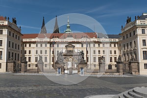 First courtyard of Prague Castle PrvnÃÂ­ nÃÂ¡dvoÃâ¢ÃÂ­ PraÃÂ¾skÃÂ©ho hradu photo